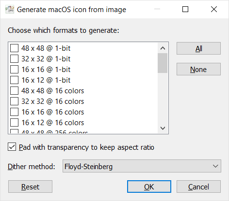 Create Mac icon from image dialog
